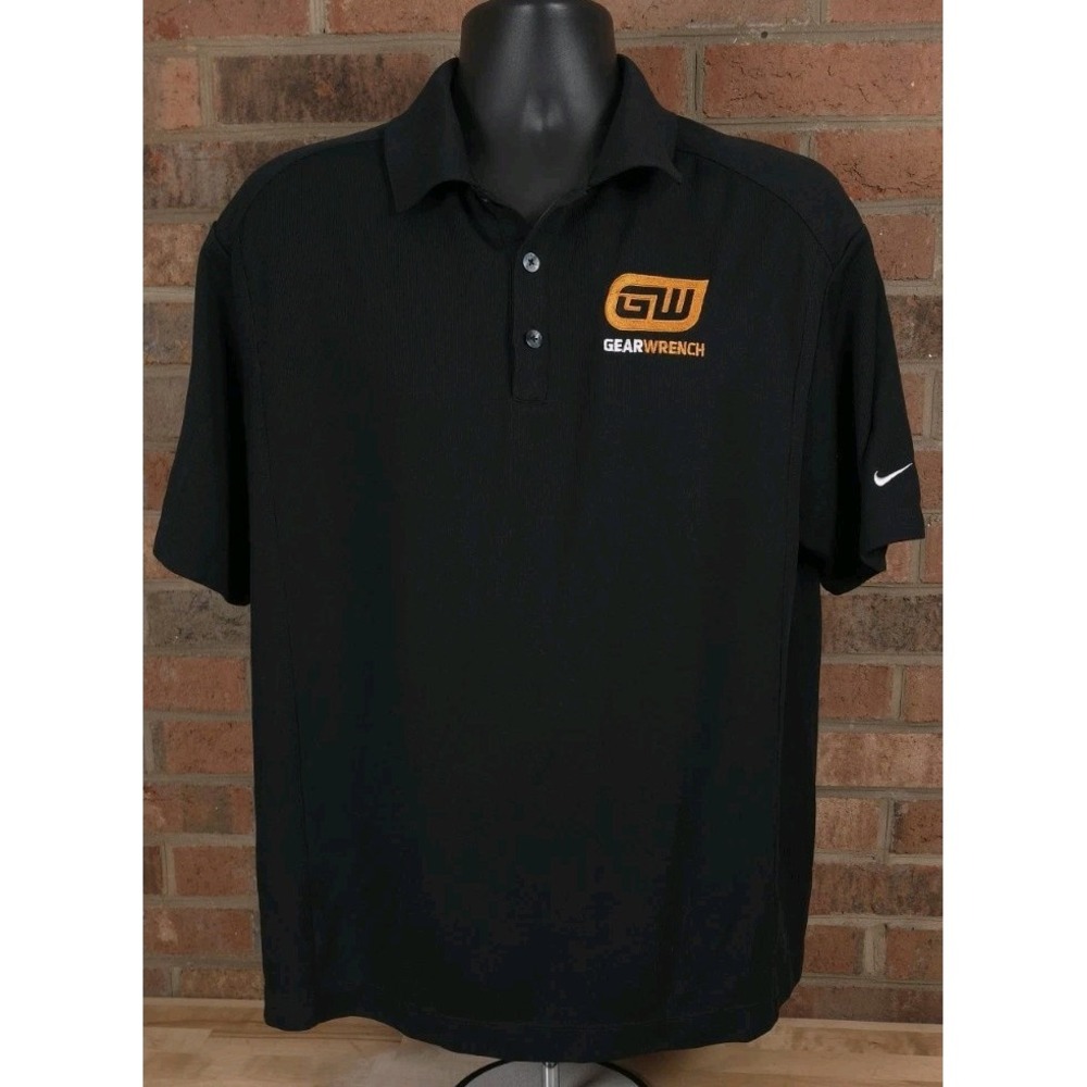 Nike Golf Polo Shirt Dri-Fit Gearwrench Mens Size Large Black